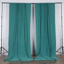 2 Pack Turquoise Scuba Polyester Curtain Panel Inherently Flame Resistant Backdrops