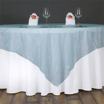 Turquoise Sheer Organza Square Table Overlay: The Perfect Wedding Table Decor