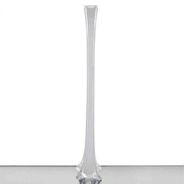White Eiffel Tower Glass Flower Vase - Elegant and Versatile