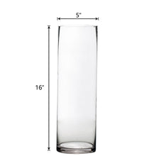 Round Heavy Duty Clear Cylinder Glass Vases 16 Inch Tall Set Of 6