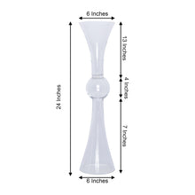 Pack of 4 - 24 Tall Clear Reversible Latour Trumpet Glass Vases