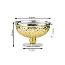 8 Inch Compote Vase Gold Mercury Glass Pedestal Bowl