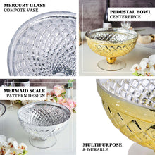 Gold Pedestal Bowl Centerpiece 8 Inch Mercury Glass Compote Vase