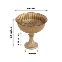 7inch Gold Glass Roman Style Wedding Compote Floral Bowl Centerpiece