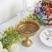 7inch Gold Glass Roman Style Wedding Compote Floral Bowl Centerpiece