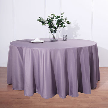 Violet Amethyst Seamless Polyester Round Tablecloth 132"