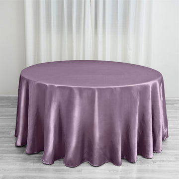 Elegant Violet Amethyst Seamless Satin Round Tablecloth 120