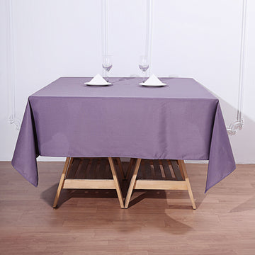 Create a Chic and Elegant Dining Experience with the Violet Amethyst Square Seamless Polyester Tablecloth