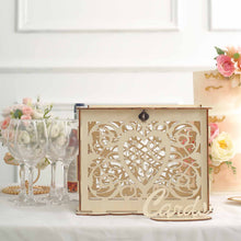 Rustic Natural DIY Mr. & Mrs. Wedding Card Box With Label Stand