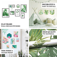 Green Cactus & Leaf Wall Decor Sticker In Flat Frame