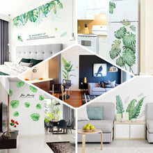 Wall Decals with Green Tropical Monstera Leaves Stickers