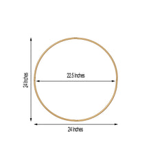 Metal Hoop Wreath - Gold Circle with measurements of 22.5 inches and 24 inches
