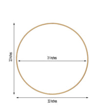 Steel Gold Metal Hoop Circle with the measurements of 32 inches and 31 inches