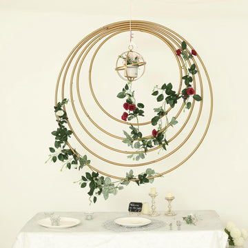 Add Glamour and Sophistication to Your Event Decor with a Gold Heavy Duty Metal Hoop Wreath
