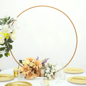 Glamorous Gold Metal Round Hoop for Any Occasion
