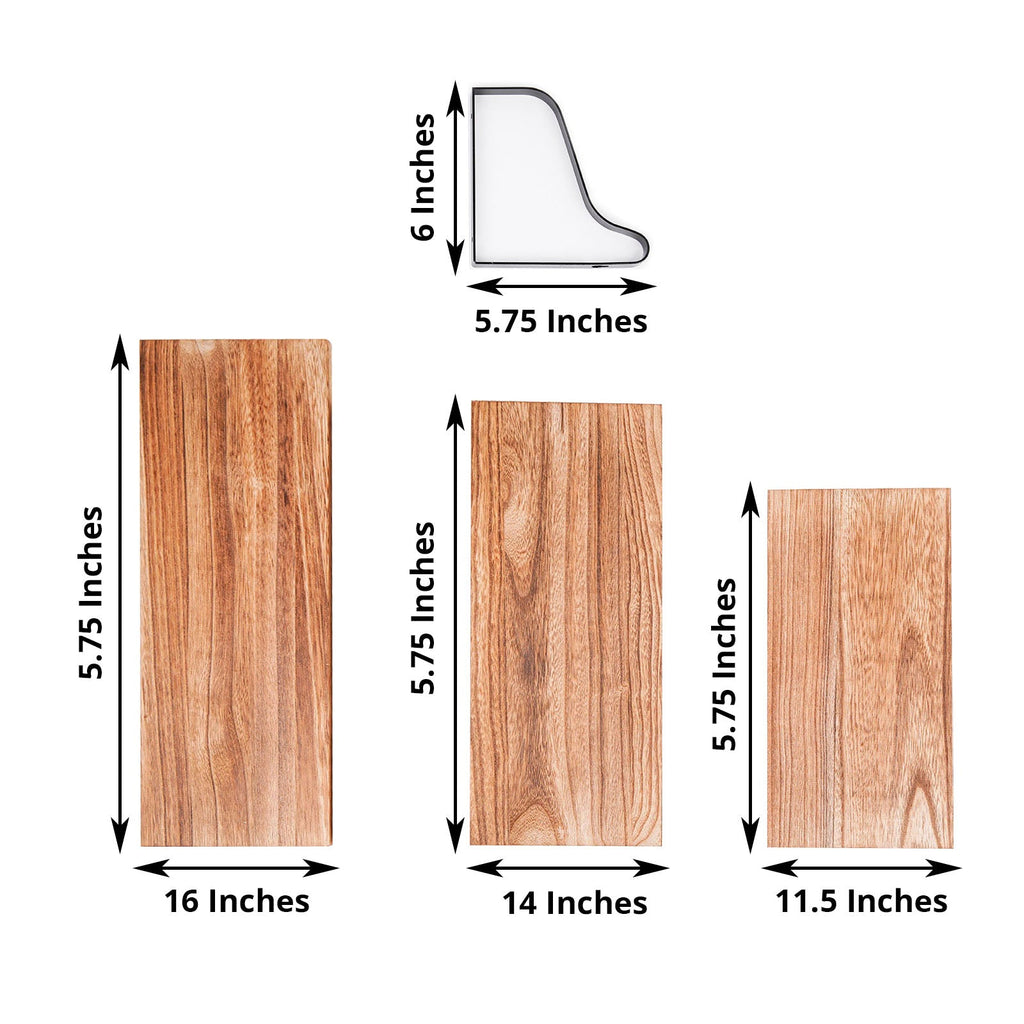 3-Pack Wood Metal Floating Wall Shelves | eFavormart.com