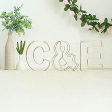 Gold 3D Decorative Wire Letter C Tall Freestanding Centerpiece 8 Inch