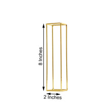 gold metal frame with measurements of 8 inches and 2 inches
