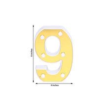 Yellow Plastic Number 9 with measurements of 6 inches and 4 inches