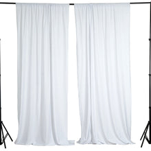 White Scuba Polyester Backdrop Drape Curtains, Inherently Flame Resistant Event Divider Panels