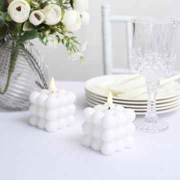 Add a Touch of Elegance with White Flameless Bubble Candles