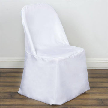 Upgrade Your Event Décor with White Polyester Folding Flat Chair Covers
