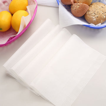 Classic White Pre-Cut Rectangle Wax Paper Food Basket Liners