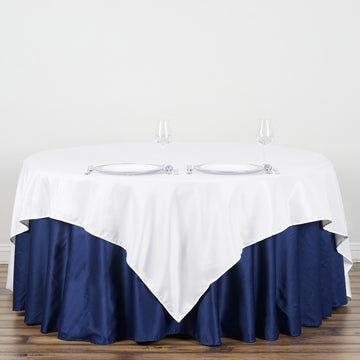 Elevate Your Event with the White Seamless Square Polyester Table Overlay