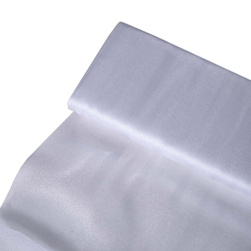 White Solid Sheer Chiffon Fabric Bolt, DIY Voile Drapery Fabric 54"x10yd
