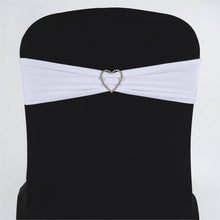 5 Pack White Spandex Stretch Chair Sashes Bands Heavy Duty with Two Ply Spandex - 5x12inch