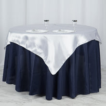 White Square Smooth Satin Table Overlay 60 Inch x 60 Inch