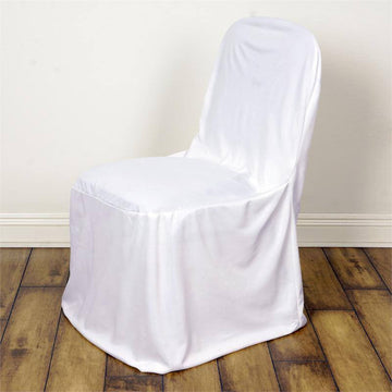 White Stretch Slim Fit Scuba Chair Covers