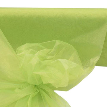 Add a Touch of Elegance with Apple Green Sheer Organza Fabric Bolt