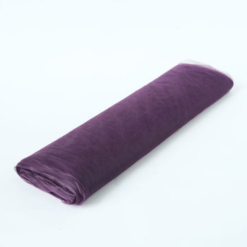 Eggplant Tulle Fabric Bolt, DIY Crafts Sheer Fabric Roll 54"x40 Yards
