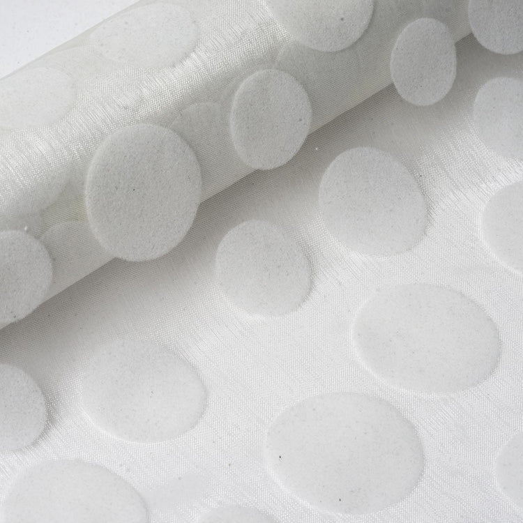 12inch x 10 Yards Ivory Premium Organza With Velvet Dots Fabric Bolt, DIY Craft Fabric Roll#whtbkgd