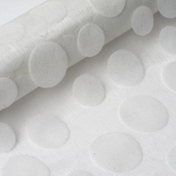 Ivory Premium Organza With Velvet Dots Fabric Bolt, DIY Craft Fabric Roll 12"x10 Yards