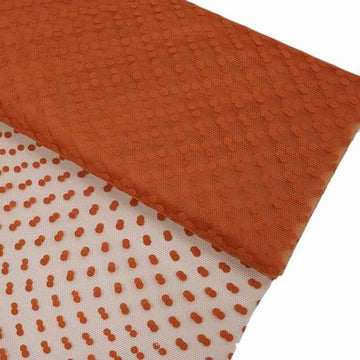 Vibrant Orange Polka Dot Tulle Fabric for Event Decor