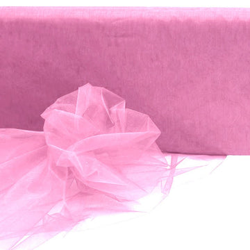 Pink Sheer Organza Fabric Bolt, DIY Craft Fabric Roll 54"x40 Yards