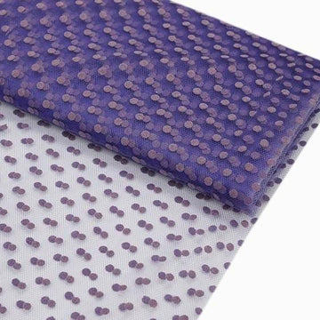 Purple Polka Dot Tulle Fabric Bolt 60"x10 Yards