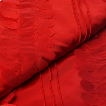 Red Petal Taffeta Fabric Bolt, Leaf Taffeta DIY Craft Fabric Roll 54"x5 Yards