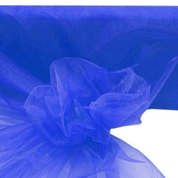 Elevate Your Event with Royal Blue Sheer Organza Fabric Bolt
