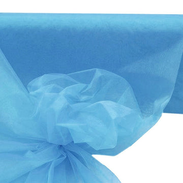 Serenity Blue Sheer Organza Fabric Bolt, DIY Craft Fabric Roll 54"x40 Yards