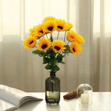 Brighten Your Event with Yellow Artificial Silk Blossomed Sunflowers