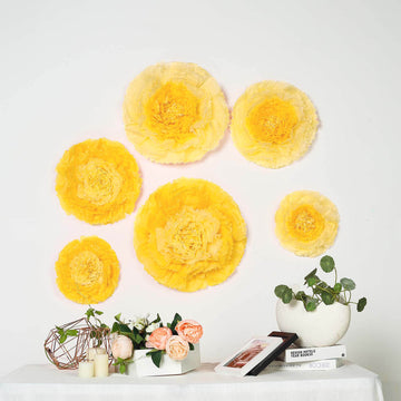 Brighten Up Your Space with Yellow Giant Carnation 3D Paper Flowers