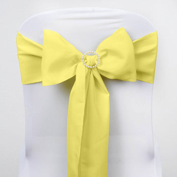Enhance Your Event Decor with Yellow Polyester Chair Sashes