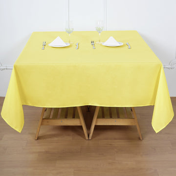 Yellow Square Seamless Polyester Tablecloth 70"x70"