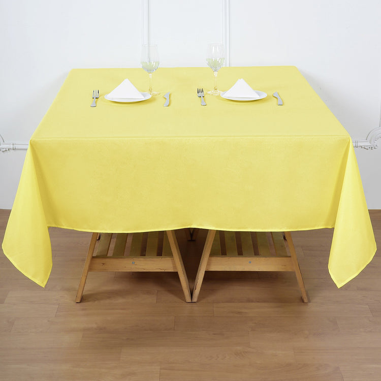 Square Yellow Tablecloth 70 Inch Polyester 