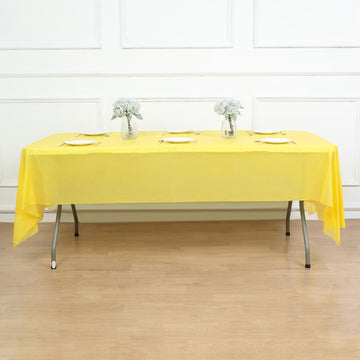 Yellow Waterproof Plastic Tablecloth for Stylish Event Decor