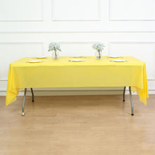 10 MM Thick Plastic Tablecloth 54 Inch x 108 Inch In Yellow Rectangle PVC Spill Proof Disposable