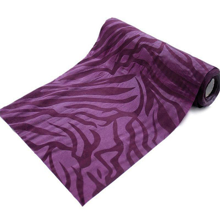 Zebra Print Fabric By The Yard | Eggplant/Eggplant | 12" x 10 Yards | Taffeta Fabric Wholesale#whtbkgd